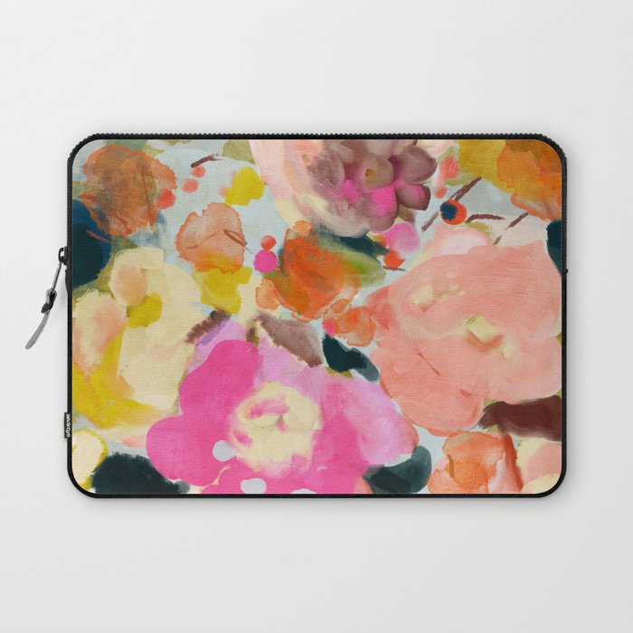 floral bouquet from above abstract art Laptop Sleeve Gallery Image 1