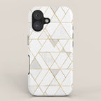 Mod Triangles Gold and white iPhone Case Gallery Image 1