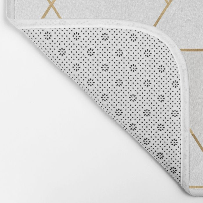 Mod Triangles Gold and white Bath Mat Gallery Image 2