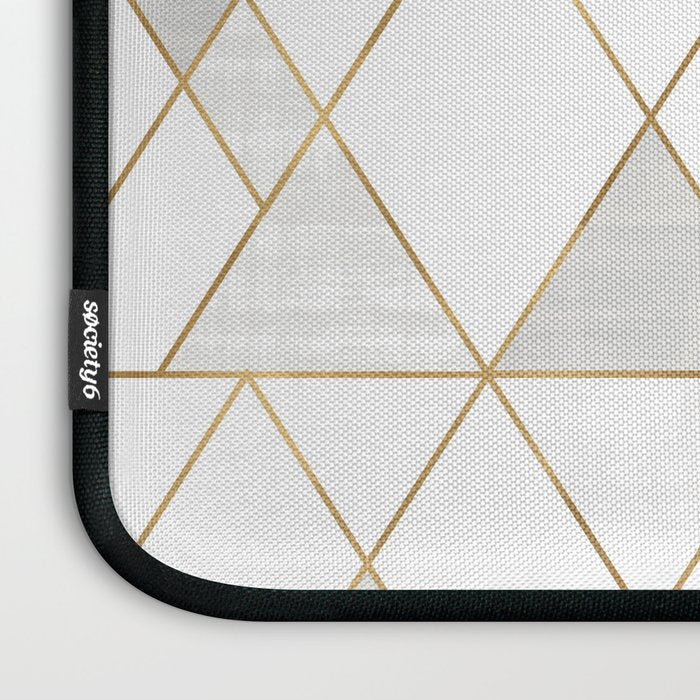 Mod Triangles Gold and white Laptop Sleeve Gallery Image 3
