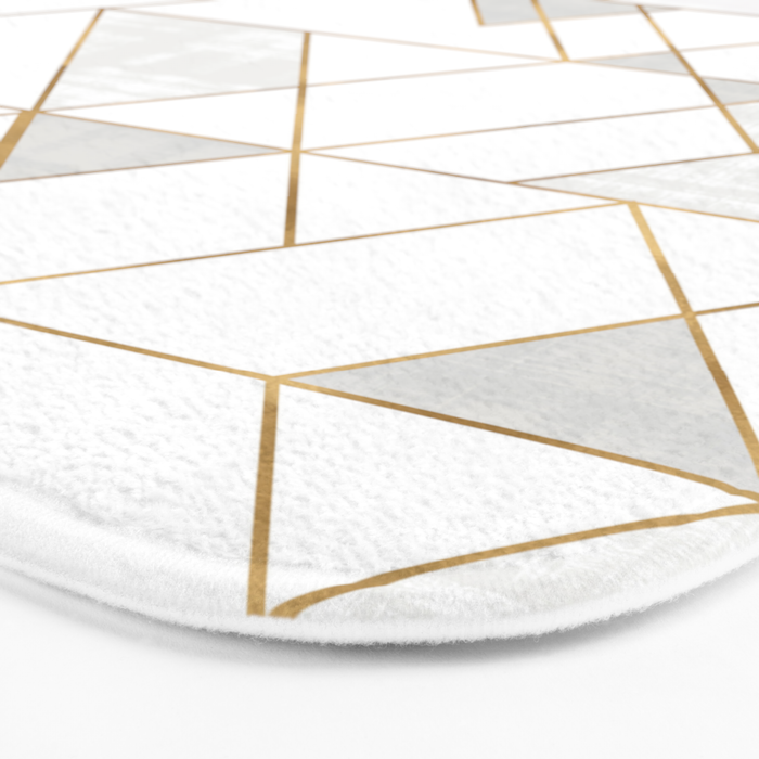 Mod Triangles Gold and white Bath Mat Gallery Image 3