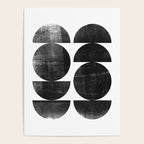 Black and White Mid Century Modern Circles Abstract Poster Gallery Image 4