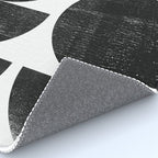 Black and White Mid Century Modern Circles Abstract Rug Gallery Image 4