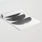 Black and White Mid Century Modern Circles Abstract Yoga Mat Gallery Image 2