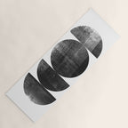 Black and White Mid Century Modern Circles Abstract Yoga Mat Gallery Image 1