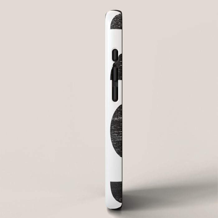 Black and White Mid Century Modern Circles Abstract iPhone Case Gallery Image 2