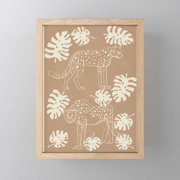 Cheetahs Monstera 1 Mini Art Print Gallery Image 1