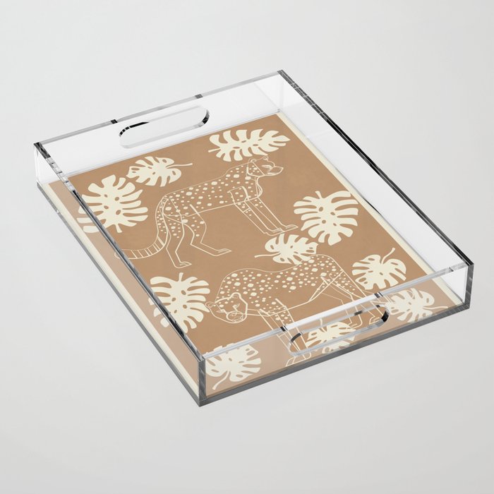 Cheetahs Monstera 1 Acrylic Tray Gallery Image 1