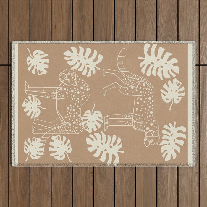 Cheetahs Monstera 1 Outdoor Rug Gallery Image 1