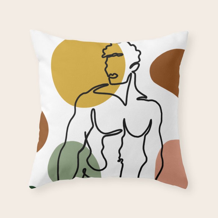 NOODDOOD Lines 2 Throw Pillow Gallery Image 1