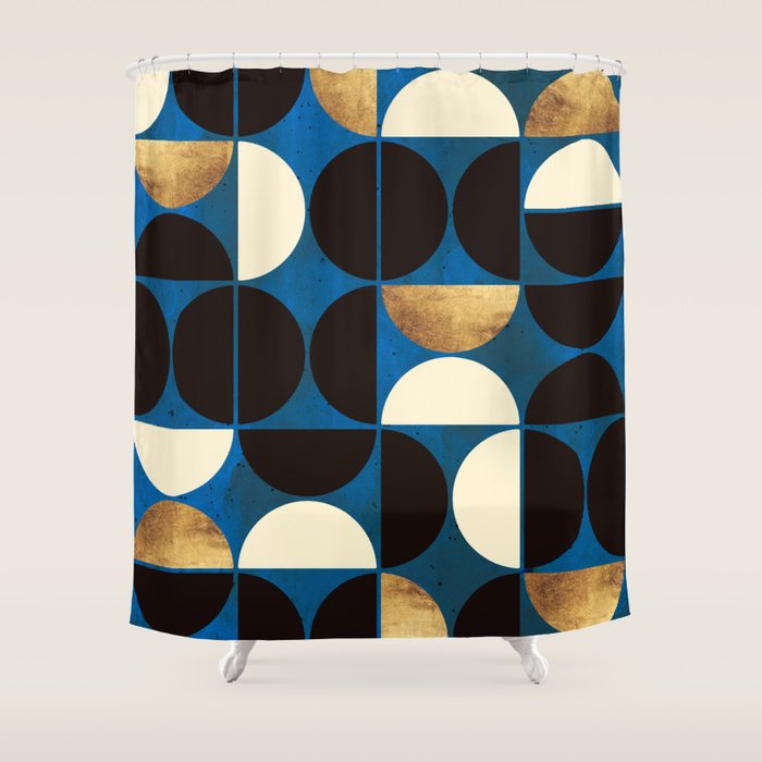 Retro Moon Shower Curtain Gallery Image 1