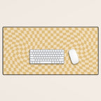 Check III - Mustard Twist â Checkerboard Print Desk Mat Gallery Image 1