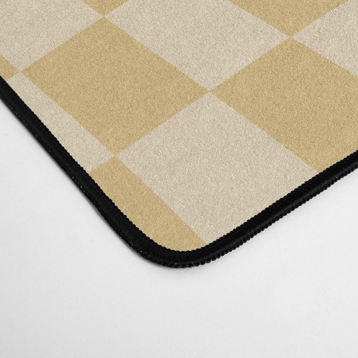 Check III - Mustard Twist â Checkerboard Print Desk Mat Gallery Image 4