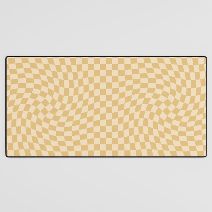 Check III - Mustard Twist â Checkerboard Print Desk Mat Gallery Image 3