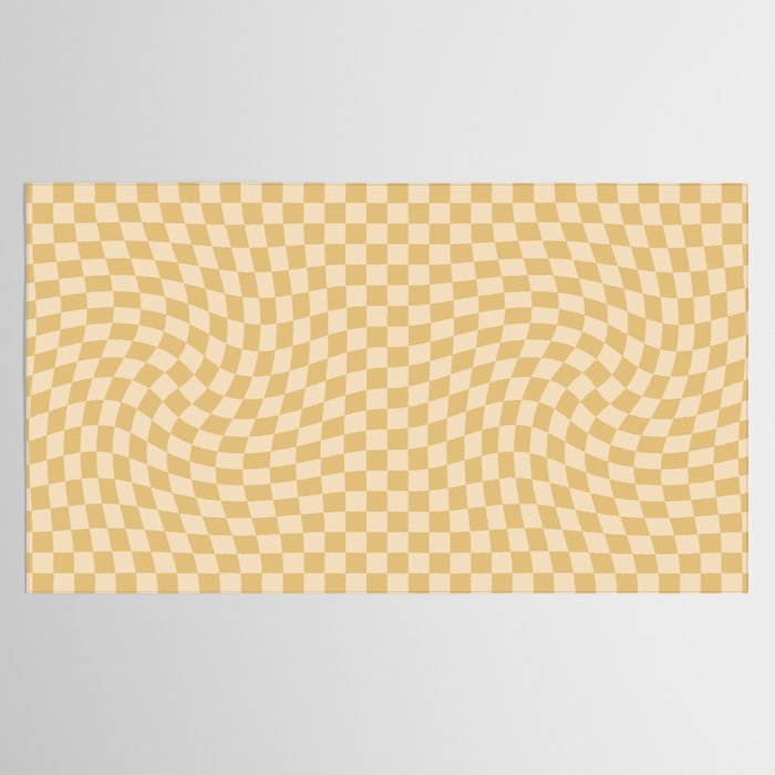 Check III - Mustard Twist â Checkerboard Print Tablecloth Gallery Image 2