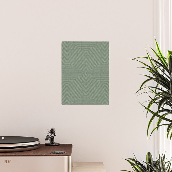 boho triangle stripes - sage Poster Gallery Image 2