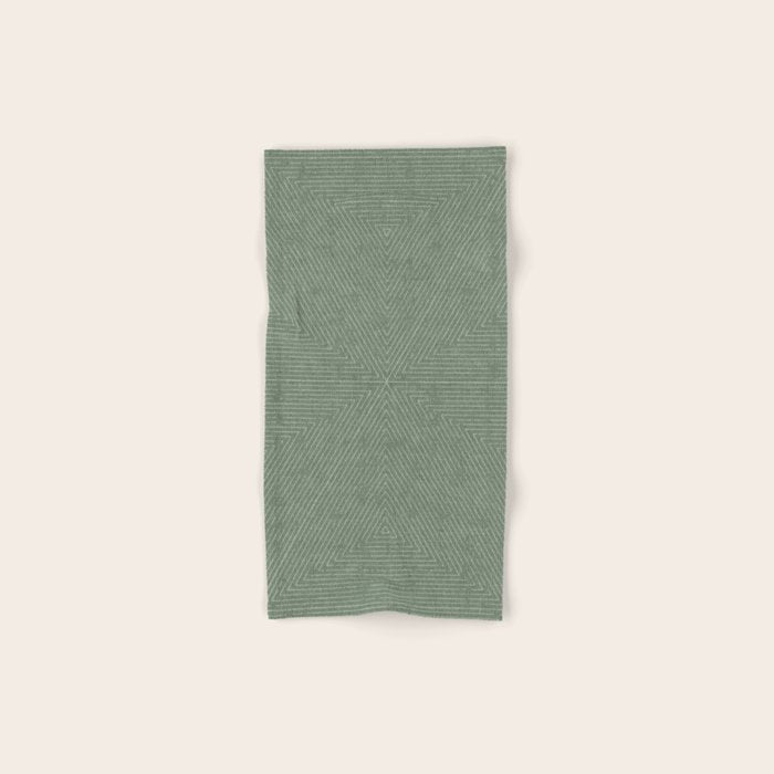 boho triangle stripes - sage Bath Towel Gallery Image 1