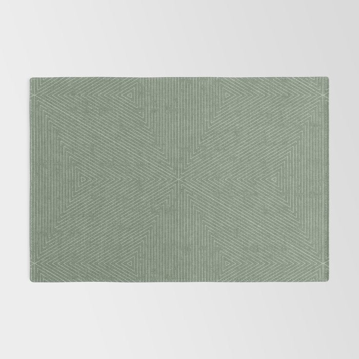 boho triangle stripes - sage Rug Gallery Image 2