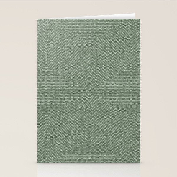 boho triangle stripes - sage Stationery Card Gallery Image 1