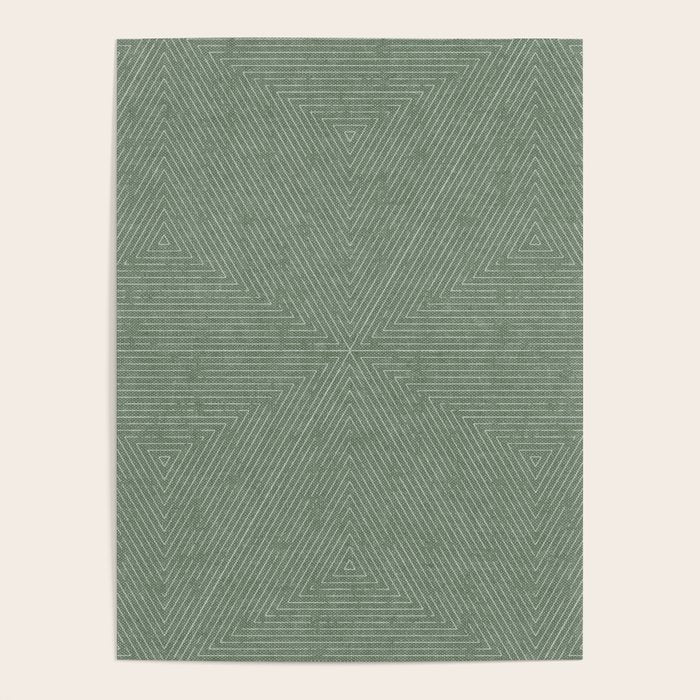 boho triangle stripes - sage Poster Gallery Image 4