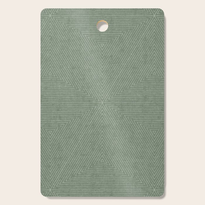 boho triangle stripes - sage Cutting Board Gallery Image 1