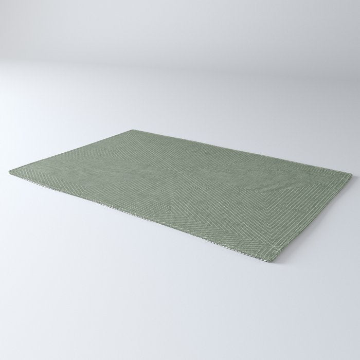 boho triangle stripes - sage Rug Gallery Image 3