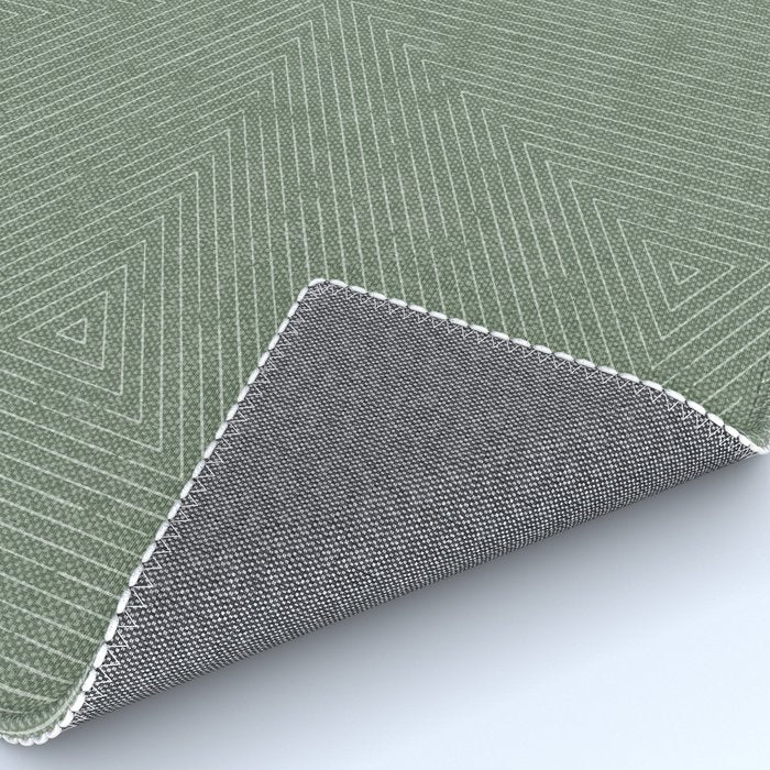 boho triangle stripes - sage Rug Gallery Image 4