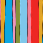 Retro Mood Lined Stripe Pattern Blue Orange Green Pink Mustard Coffee Mug Gallery Image 2