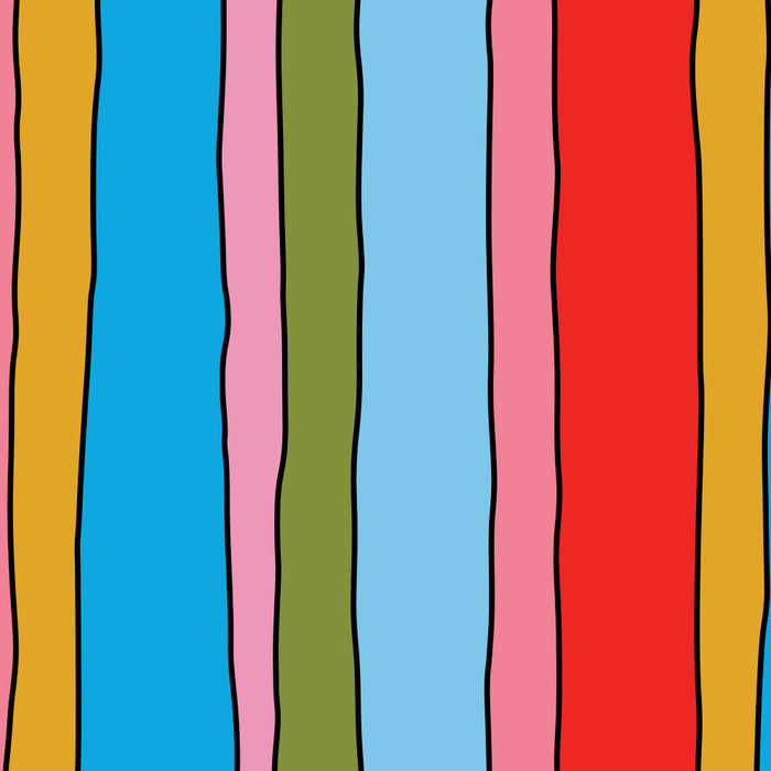 Retro Mood Lined Stripe Pattern Blue Orange Green Pink Mustard Coffee Mug Gallery Image 2