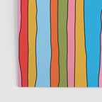 Retro Mood Lined Stripe Pattern Blue Orange Green Pink Mustard Poster Gallery Image 3