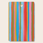 Retro Mood Lined Stripe Pattern Blue Orange Green Pink Mustard Cutting Board Gallery Image 1