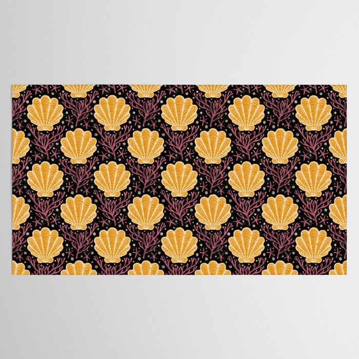 Seashell - marigold and black Tablecloth Gallery Image 2