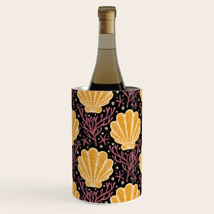 Seashell - marigold and black Wine Chiller Gallery Image 2