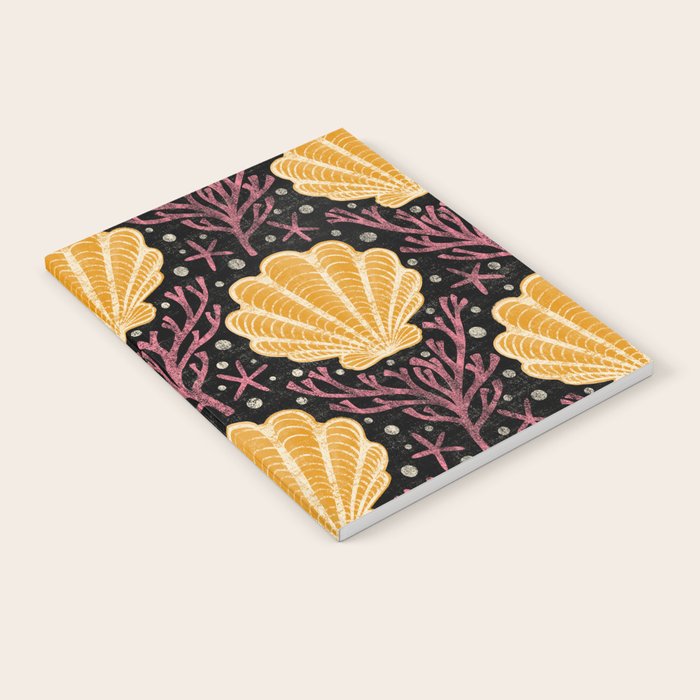 Seashell - marigold and black Notebook Gallery Image 1