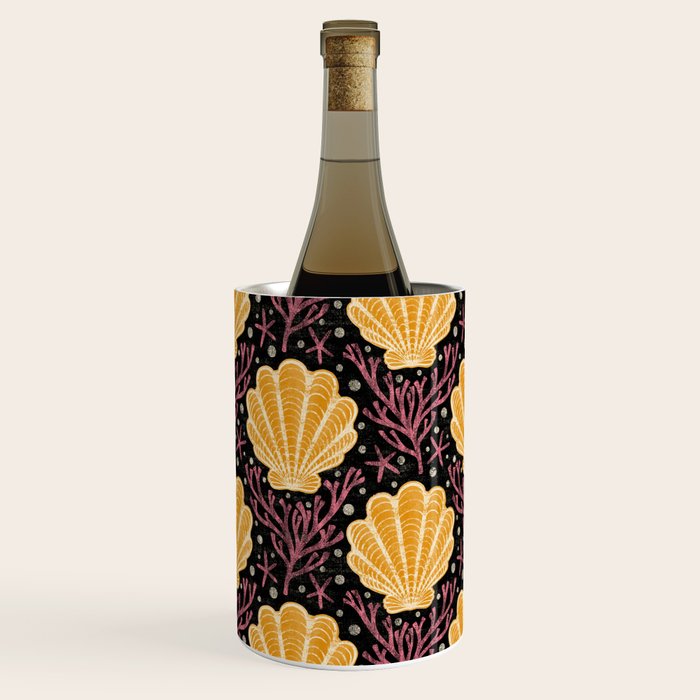Seashell - marigold and black Wine Chiller Gallery Image 3