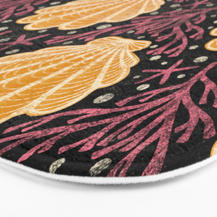 Seashell - marigold and black Bath Mat Gallery Image 3