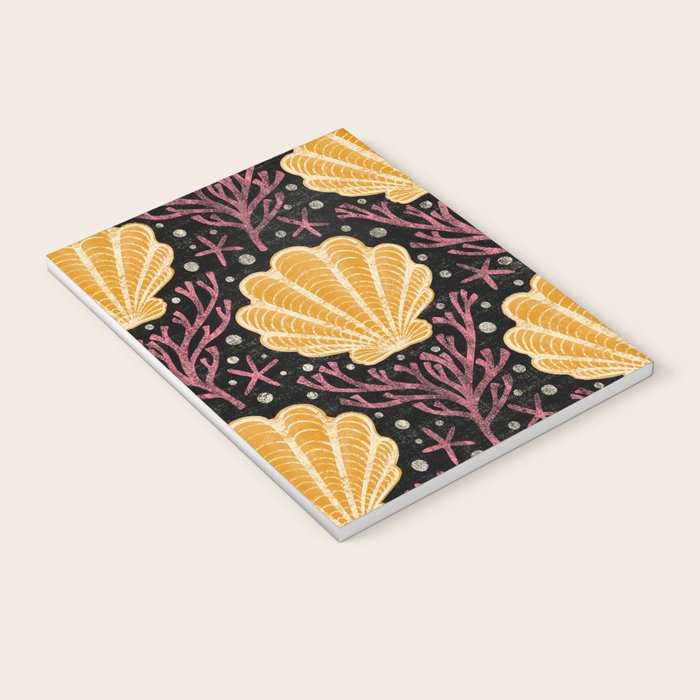 Seashell - marigold and black Notebook Gallery Image 3