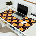 Seashell - marigold and black Desk Mat Gallery Image 2