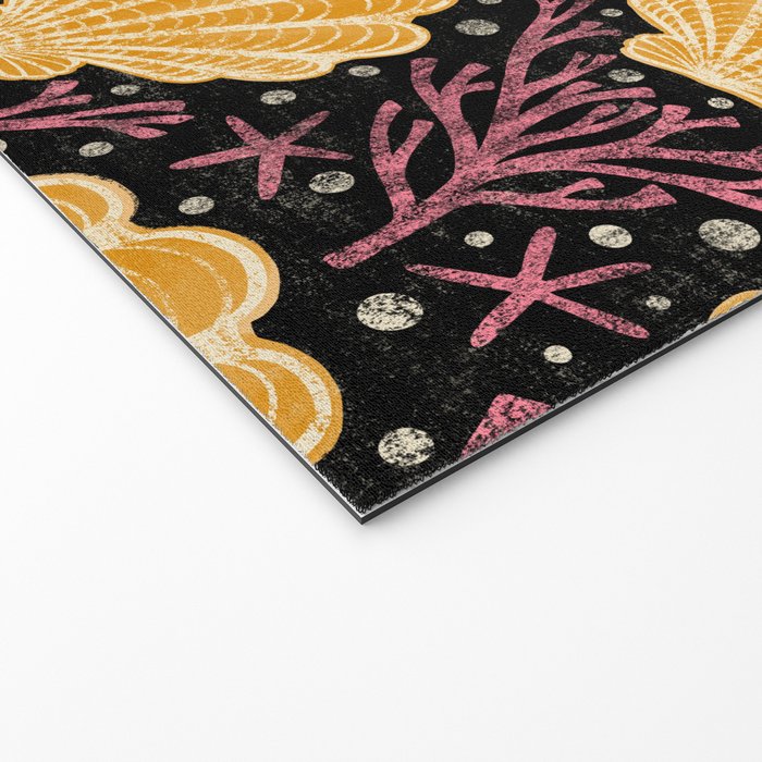 Seashell - marigold and black Welcome Mat Gallery Image 2