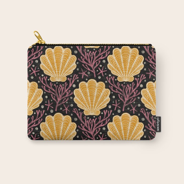 Seashell - marigold and black Carry All Pouch Gallery Image 1