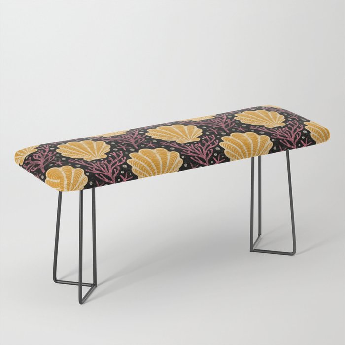 Seashell - marigold and black Bench Gallery Image 1