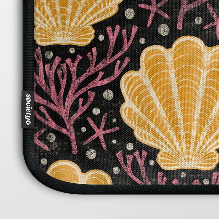 Seashell - marigold and black Laptop Sleeve Gallery Image 3
