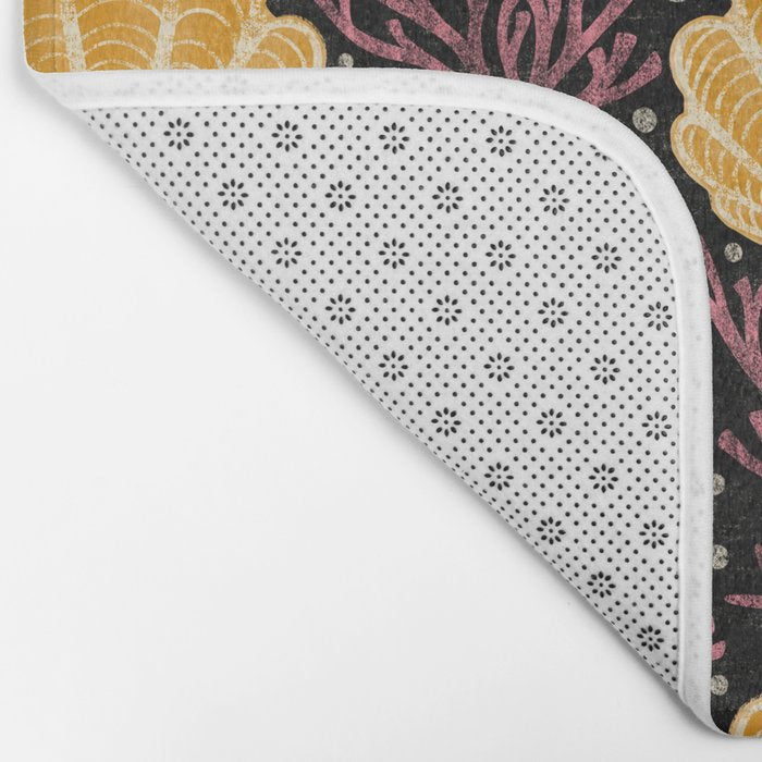 Seashell - marigold and black Bath Mat Gallery Image 2