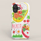 Japanese Bento Rice Lunch Box with Chopsticks & Onigiri iPhone Case Gallery Image 1