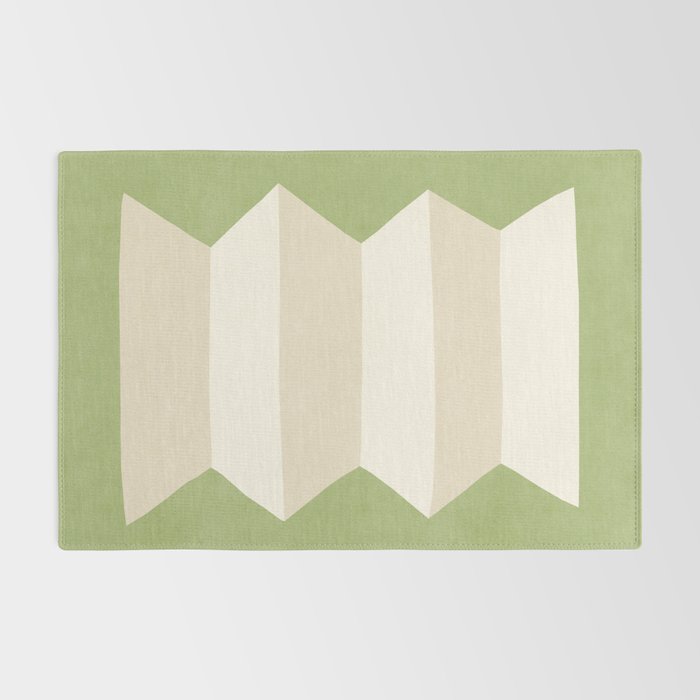 Geometric Vase - White Ivory on Green  Rug Gallery Image 2