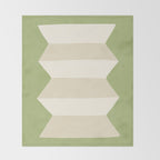 Geometric Vase - White Ivory on Green  Throw Blanket Gallery Image 2