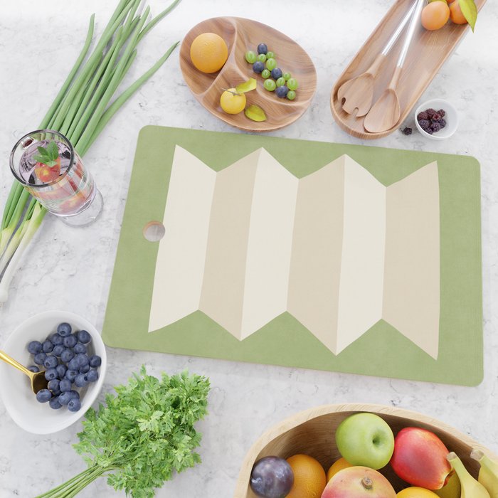 Geometric Vase - White Ivory on Green  Cutting Board Gallery Image 2