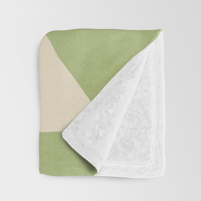 Geometric Vase - White Ivory on Green  Throw Blanket Gallery Image 3