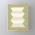 Geometric Vase - White Ivory on Green  Mini Art Print Gallery Image 1