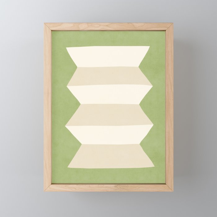 Geometric Vase - White Ivory on Green  Mini Art Print Gallery Image 1